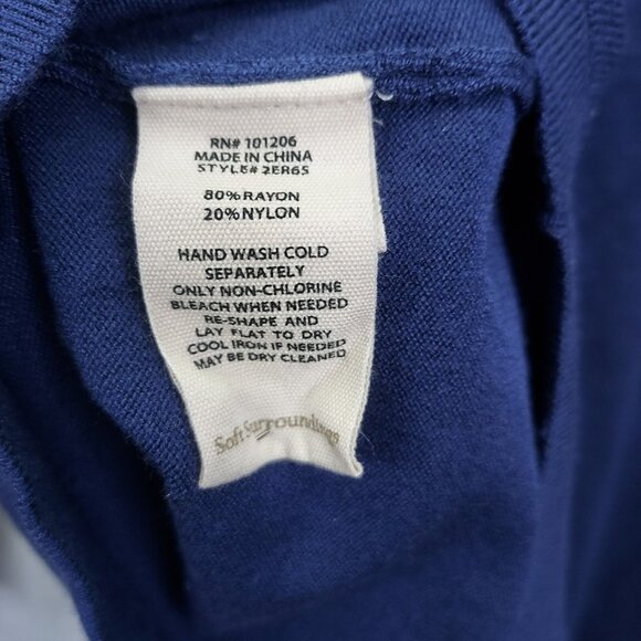 Soft Surroundings Trieste Sweater Small Long Sleeve Tunic Back Snap Accent Navy - Picture 8 of 12